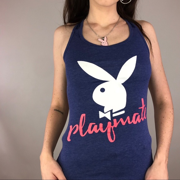 SOLD! playmate lace blue tank - Picture 3 of 4